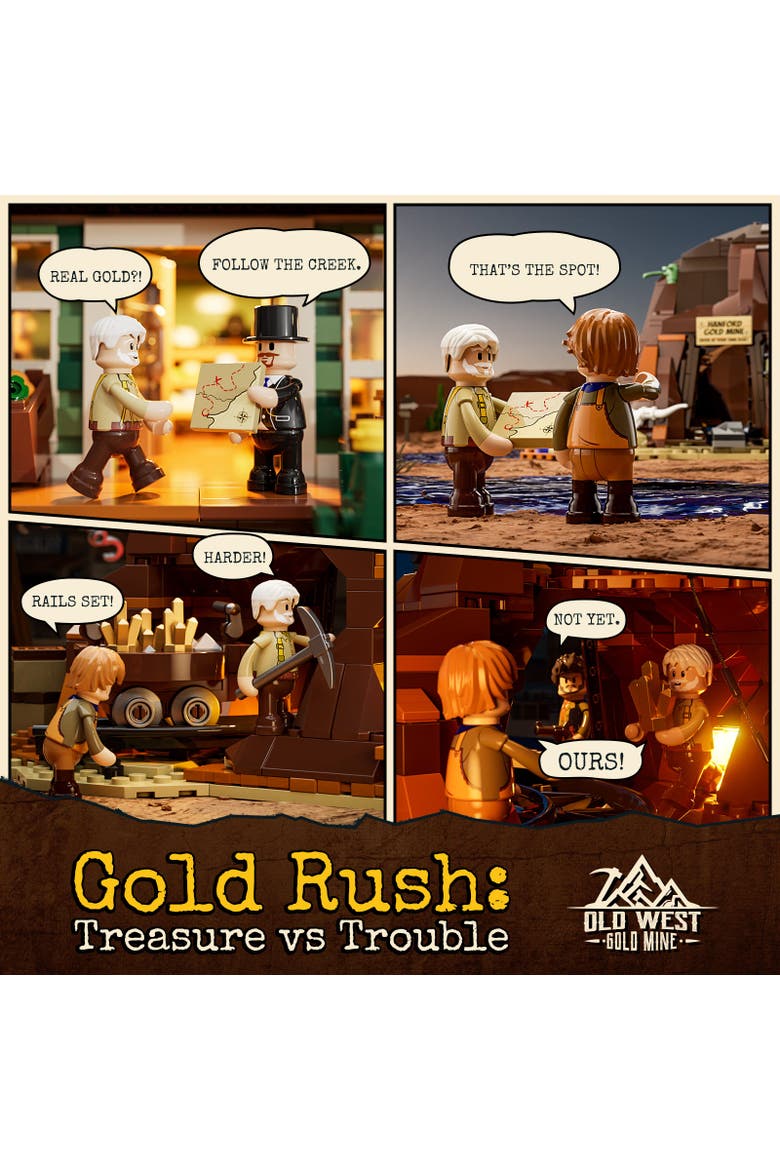 Wild West Gold Mine Lighting Building Set Model OW658G, Alternate, color, Multicolor
