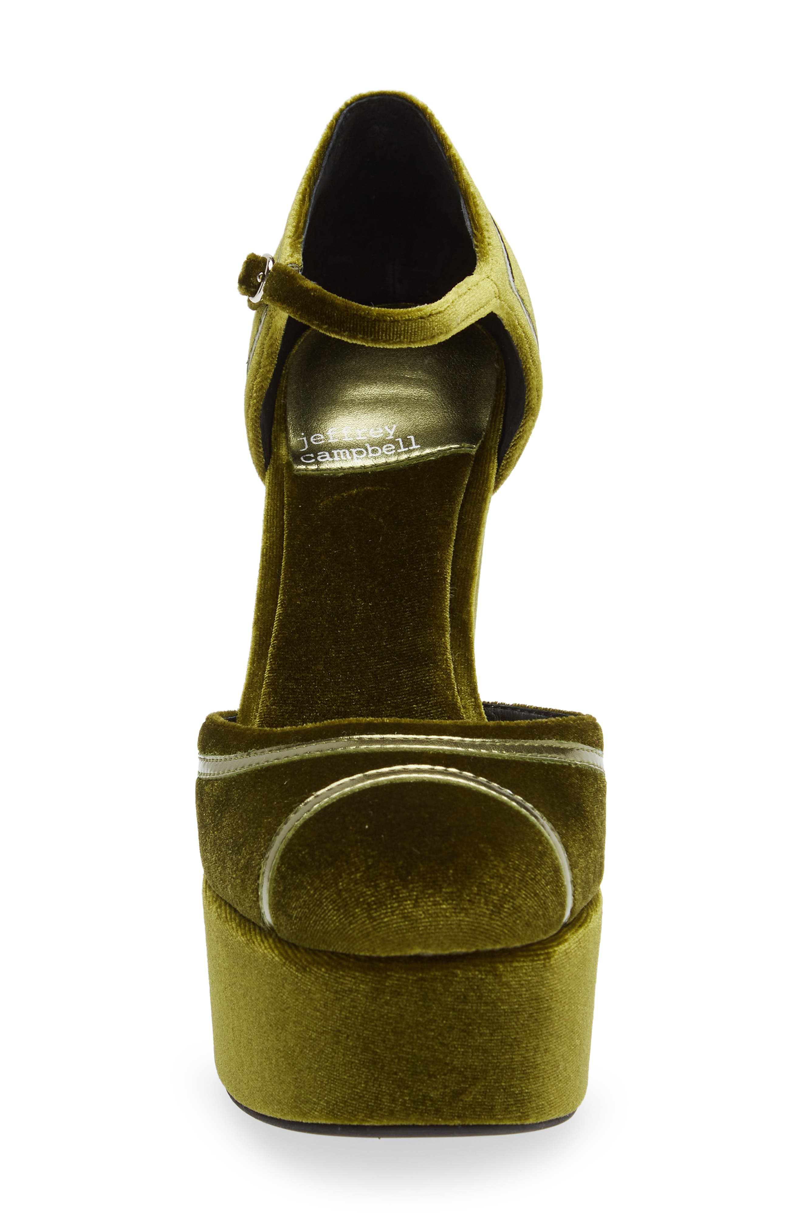 Low Down Platform Pump, Alternate, color, GREEN VELVET COMBO