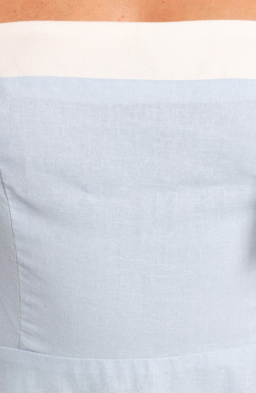 Petal And Pup Petal & Pup Olinda Bow Strap Midi Dress In Blue