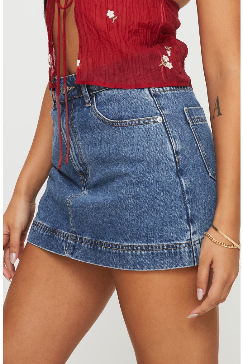 Gazelle Denim Miniskort, Alternate, color, BLUE