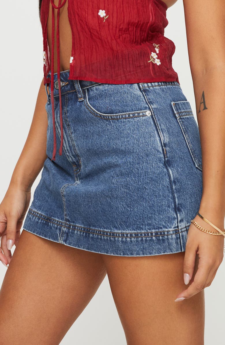 Princess Polly Gazelle Denim Miniskort, Alternate, color,