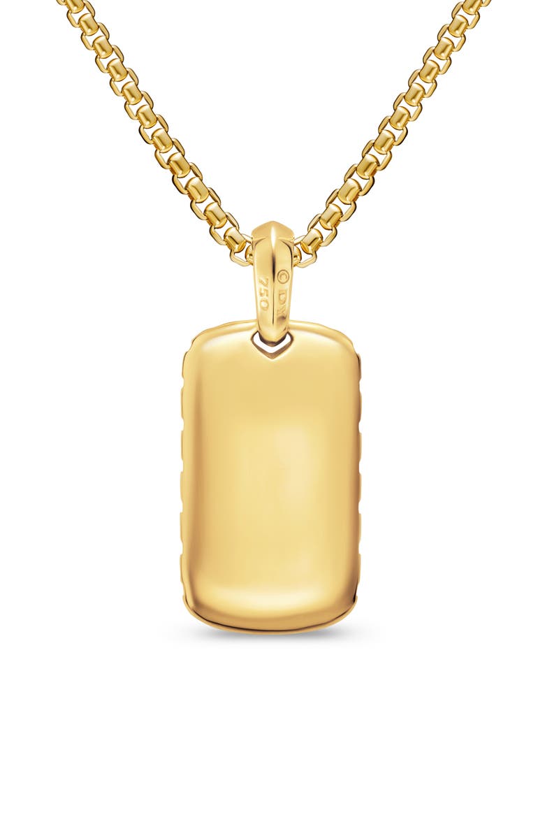 David Yurman Men's Chevron Tag in 18K Yellow Gold with Diamonds, 27mm, Alternate, color, Gold