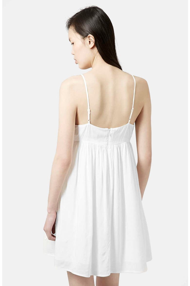 Strappy Appliqué Babydoll Dress, Alternate, color, WHITE