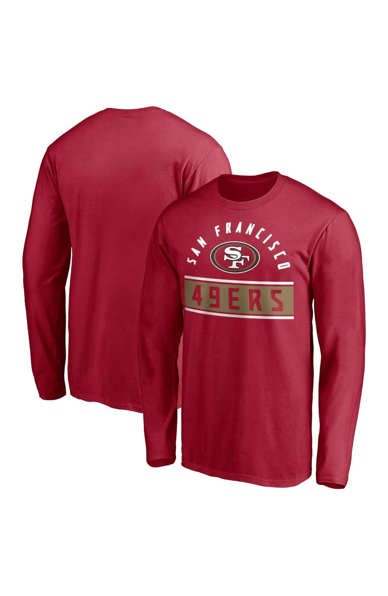 FANATICS Men's Fanatics Scarlet San Francisco 49ers Team Arc Knockout Long Sleeve T-Shirt, Main, color, 