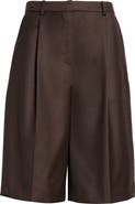 LOULOU DE SAISON Adler Pleated Virgin Wool Bermuda Shorts