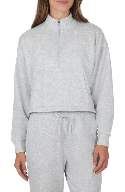 Nadia Scuba Knit Fleece Half Zip Pullover