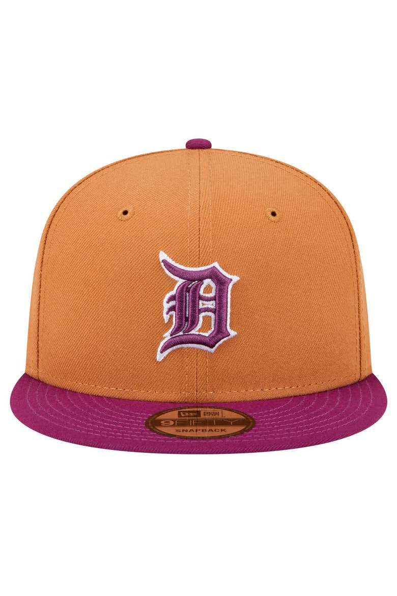 Men's New Era Brown/Purple Detroit Tigers Color Pack Two-Tone 9FIFTY Snapback Hat, Alternate, color, Brown