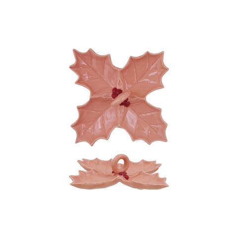 Dolomite Holly Leaf Divided Dish