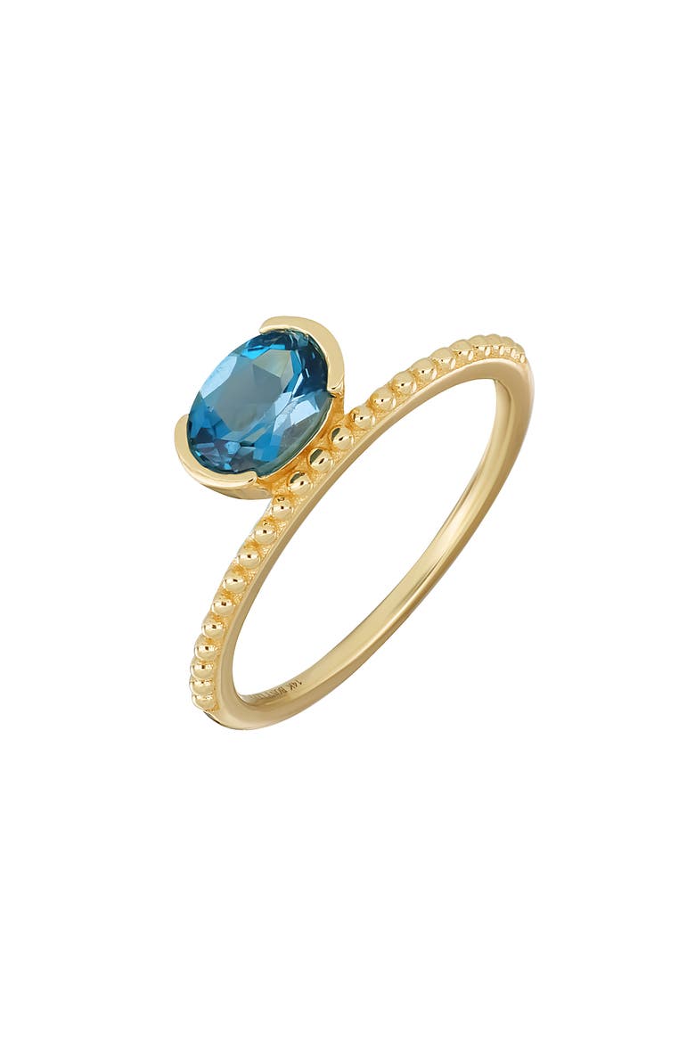 London Blue Topaz Ring, Main, color, 14K GOLD/ LONDON BLUE TOPAZ