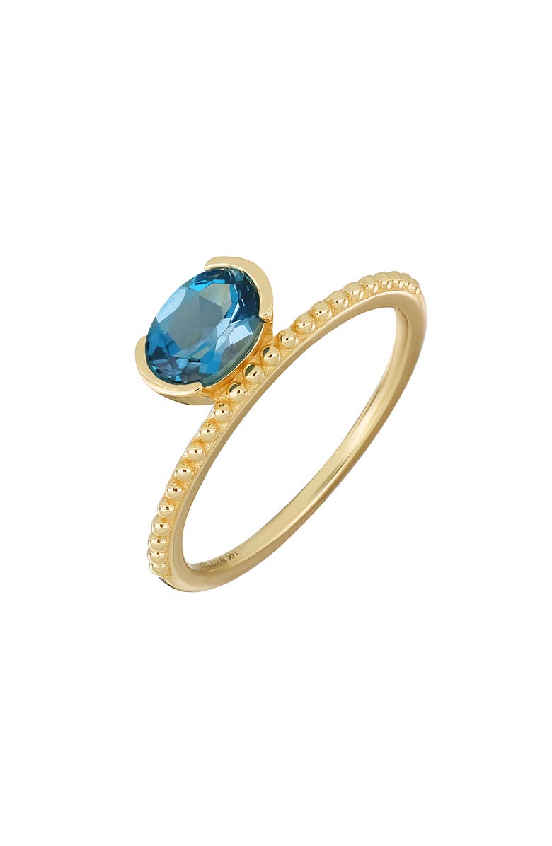 Bony Levy London Blue Topaz Ring, Main, color, 14K Gold/ London Blue Topaz