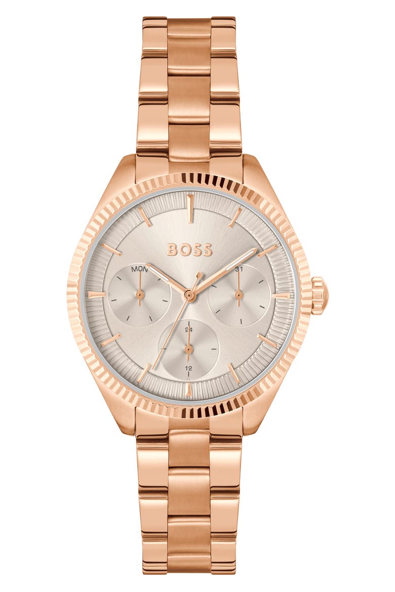 Sage Sport Bracelet Watch, 34mm, Main, color, GRAY/ ROSE GOLD