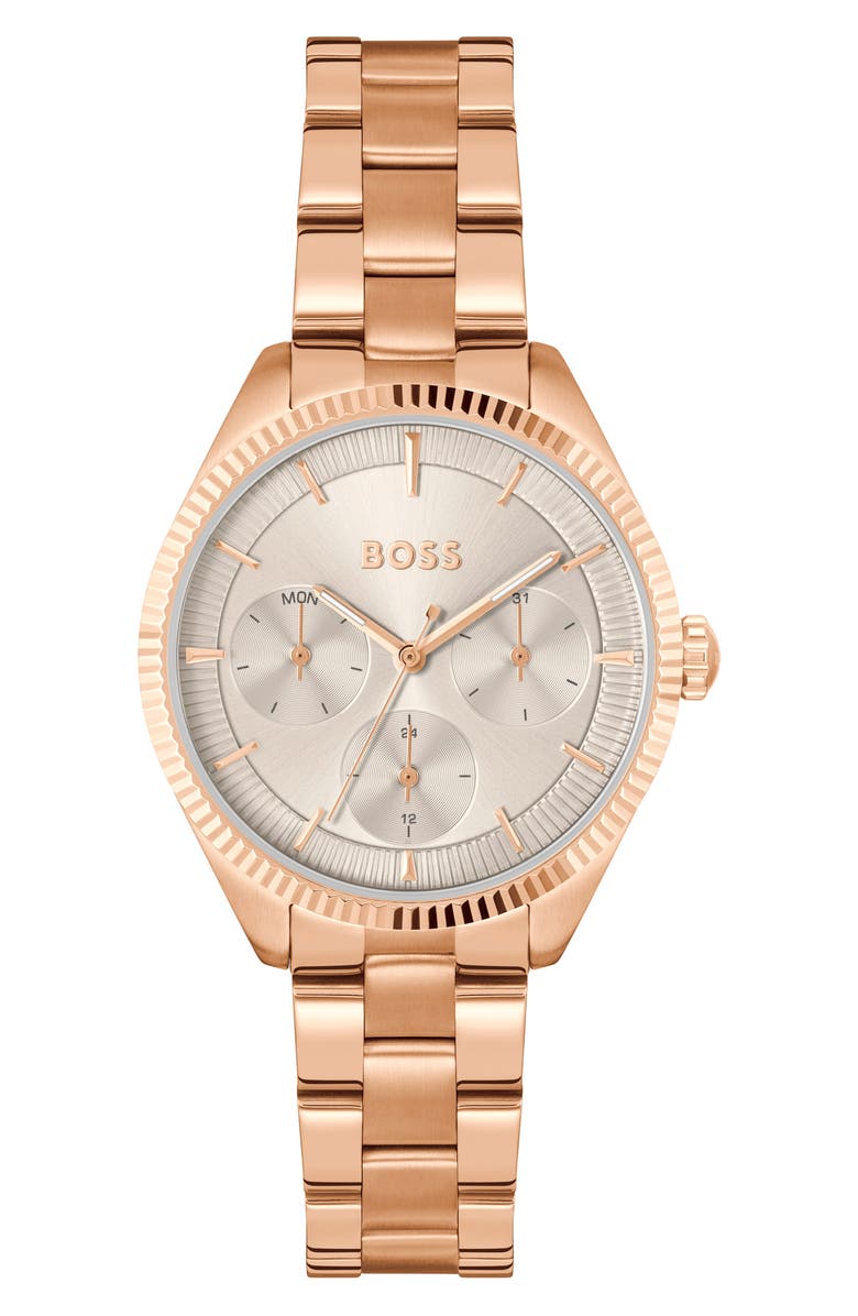 BOSS Sage Sport Bracelet Watch, 34mm, Main, color, Gray/ Rose Gold