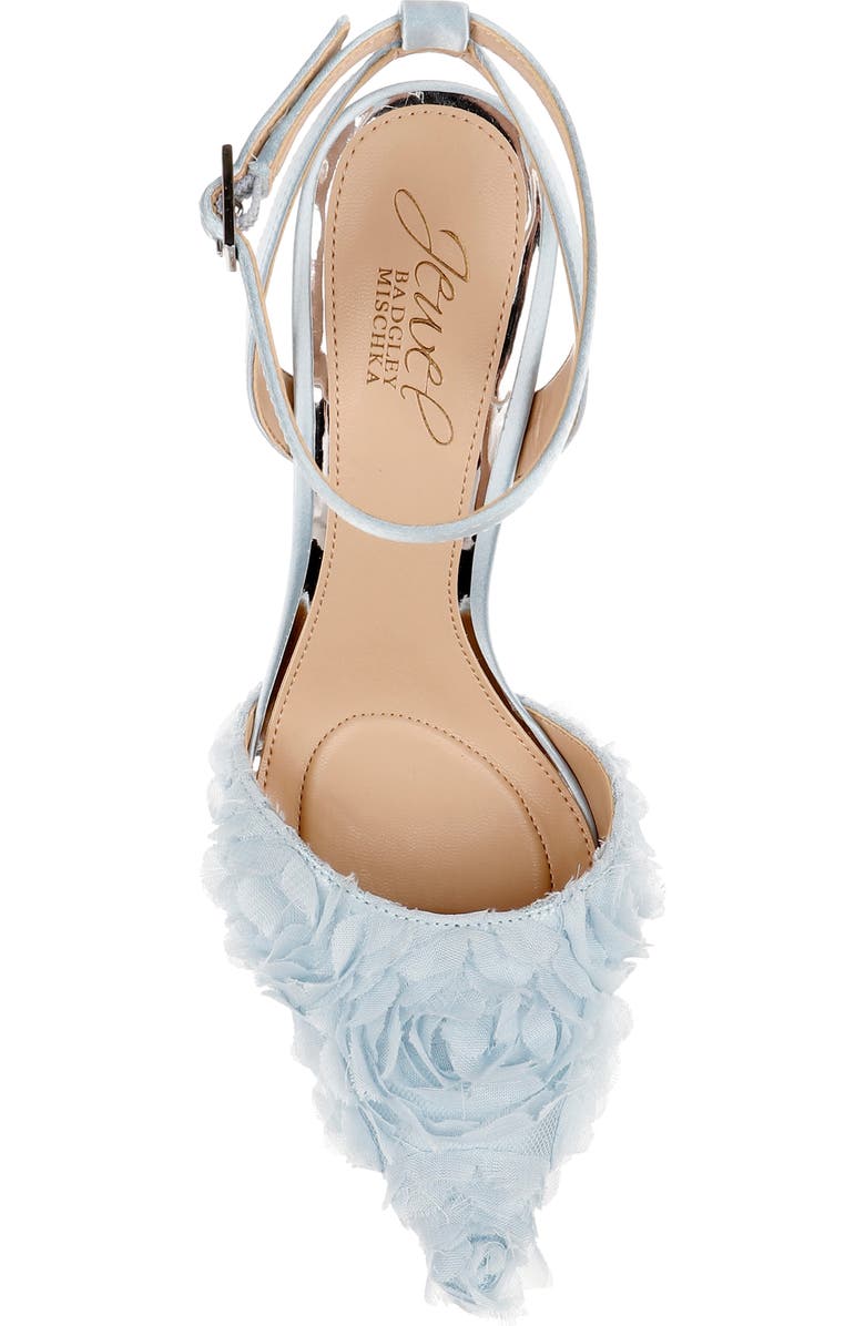 Jewel Badgley Mischka Shannon Pointed Toe Ankle Strap Pump, Alternate, color, Sky Blue