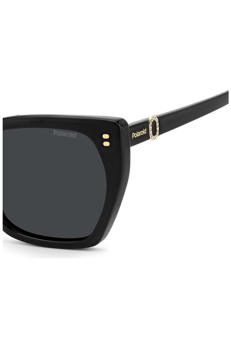 56mm Polarized Butterfly Sunglasses, Alternate, color, BLACK/ GREY