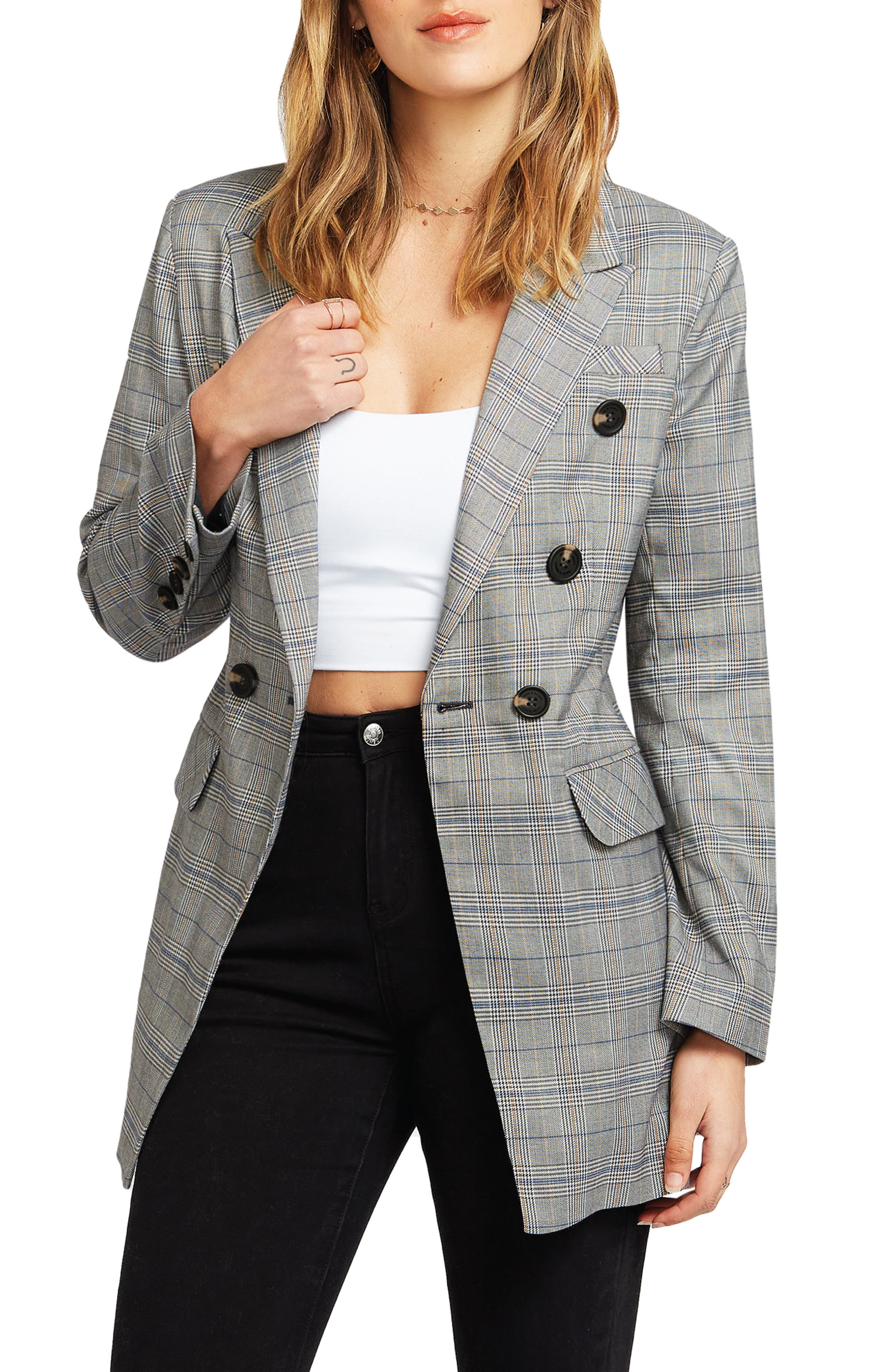 Belle & Bloom Too Cool For Work Plaid Blazer