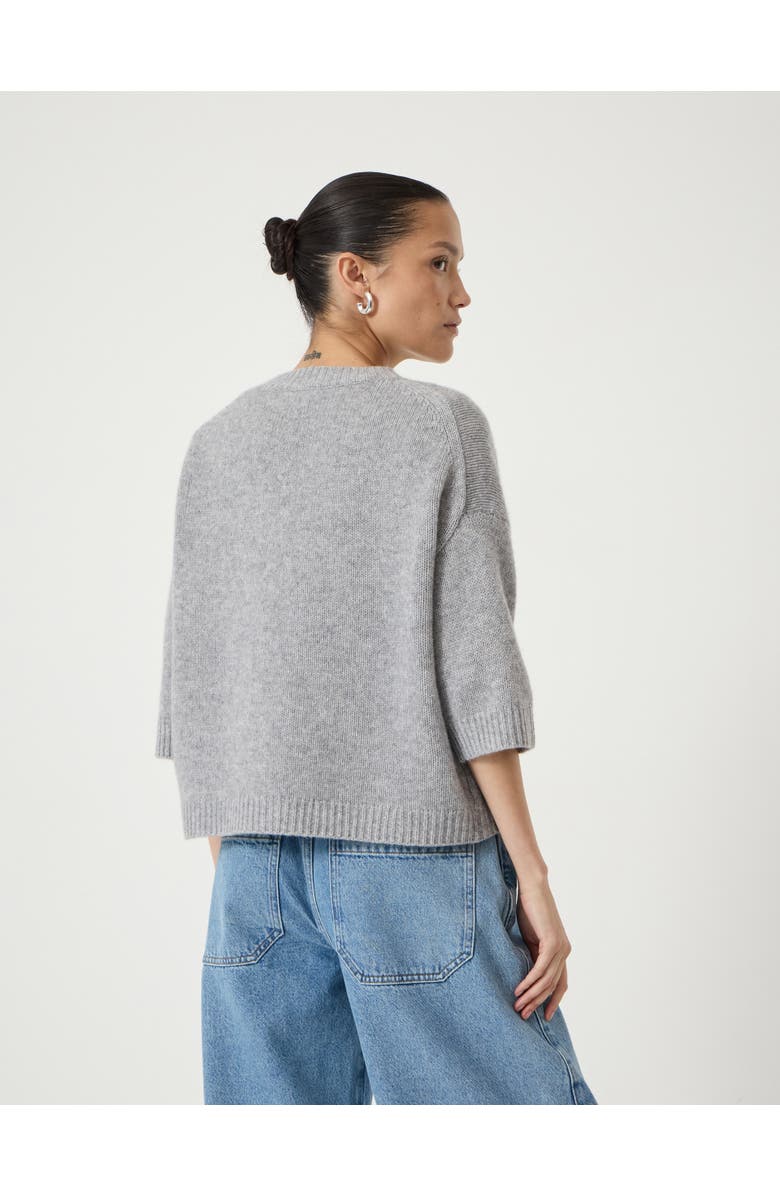 Hush Cherrie Chunky 100% Cashmere Tee, Alternate, color, Mid Grey Marl