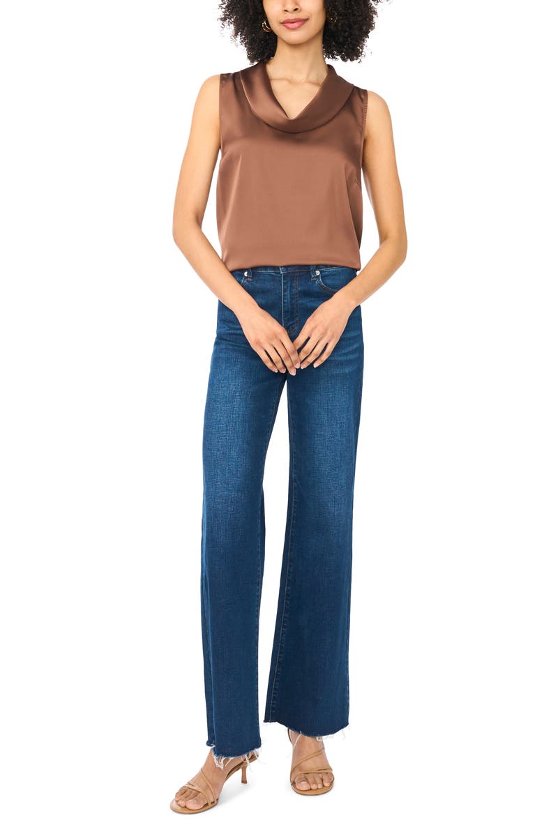 Vince Camuto Sleeveless Cowl Neck Top, Alternate, color, Cocoa