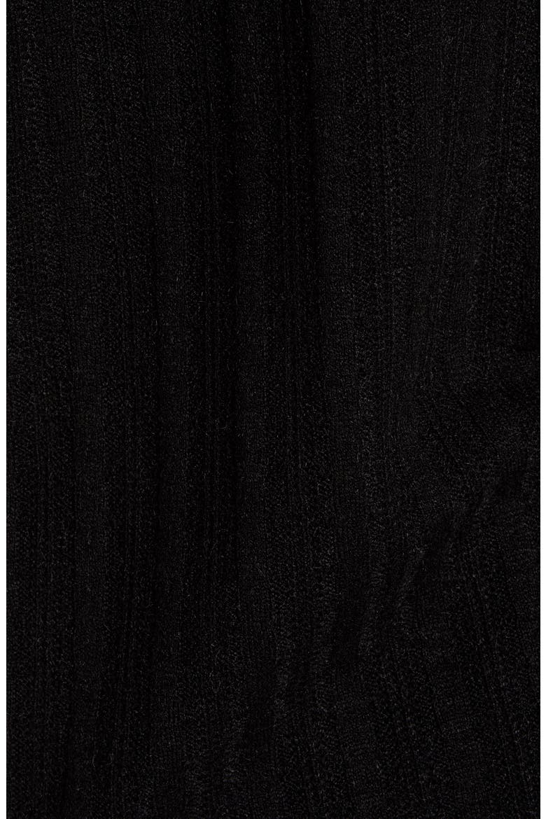 Ribbed Pointelle Off the Shoulder Top, Alternate, color, BLACK