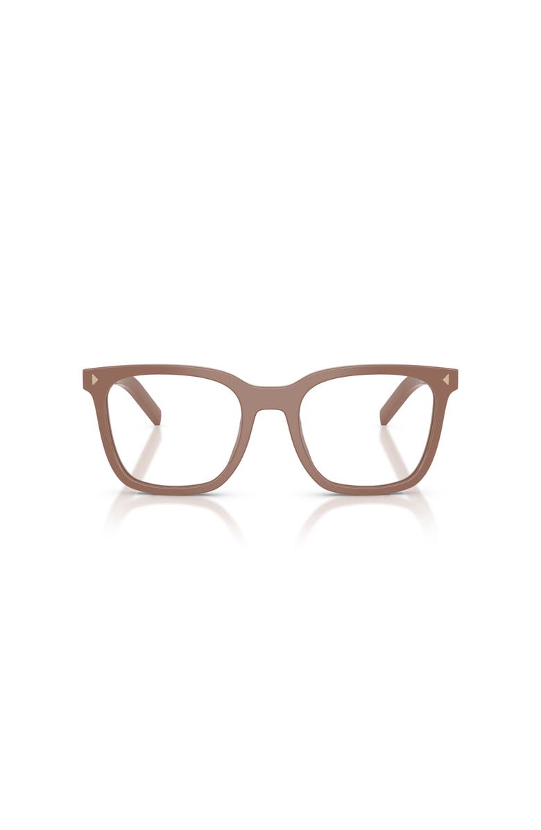 Prada 50mm Rectangle optical glasses, Alternate, color, Brown