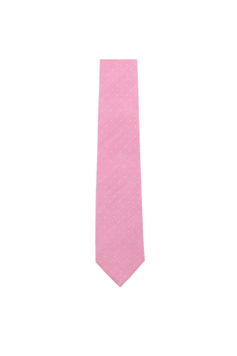 Churchill Chambray Polka Dot Necktie & Gatsby Silk Pocket Square Bundle, Alternate, color, Pink & White
