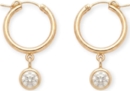 CUFFED BY NANO bezel stone drop 14k gold filled hoops