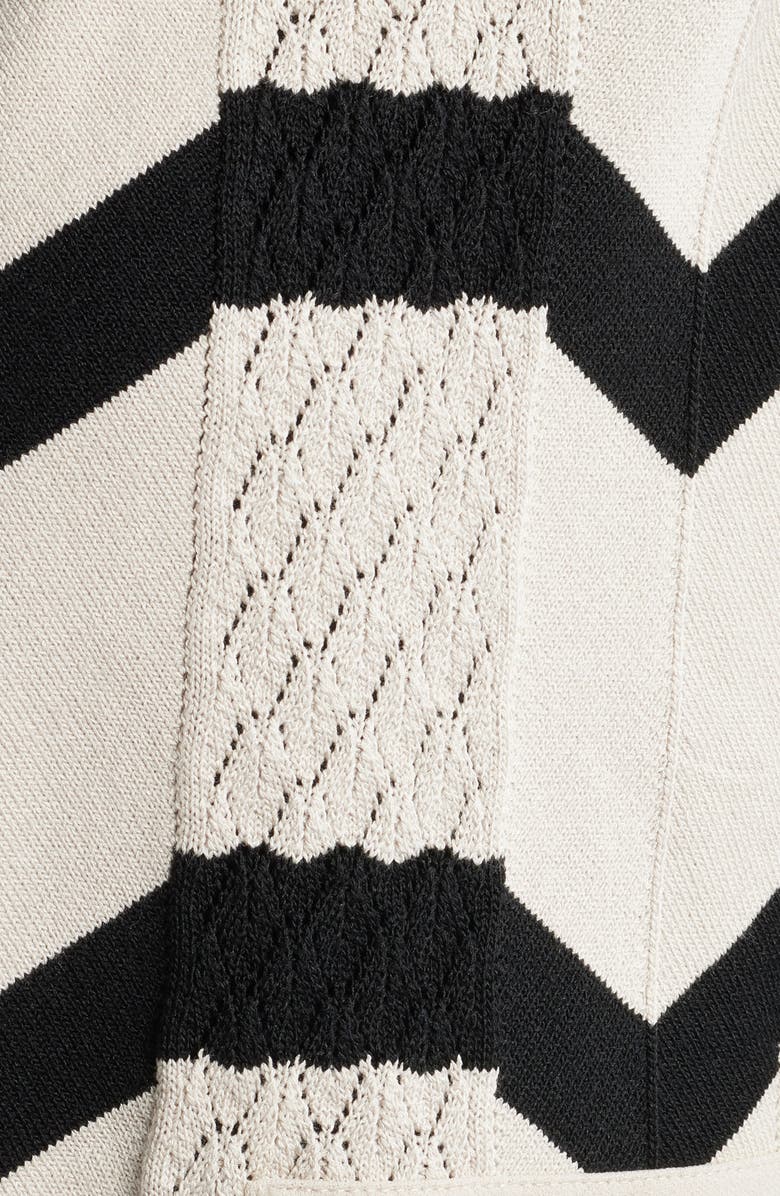 Ming Wang Pointelle Stripe Cardigan, Alternate, color, 