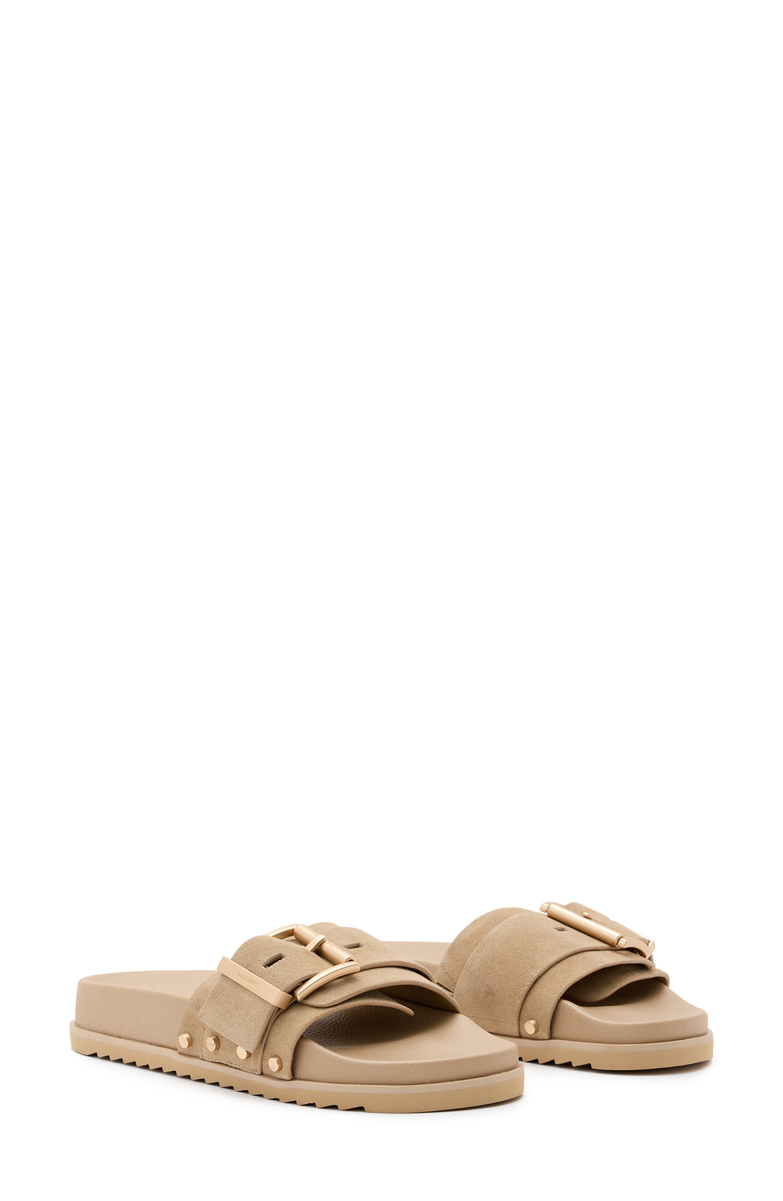 Ellie Stud Slide Sandal, Main, color, SAND BROWN