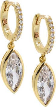BY ADINA EDEN CZ Marquise Pave Huggie Earring