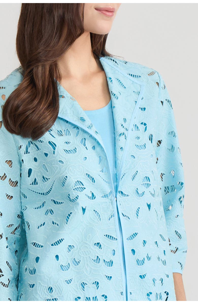 Ming Wang Heritage Embroidered Stitch Woven Topper, Alternate, color, Serene