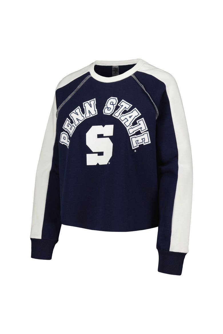 Women's Gameday Couture Navy Penn State Nittany Lions Blindside Raglan Cropped Pullover Sweatshirt, Alternate, color, Navy