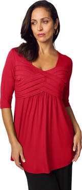 Jessica London Stretch Knit Pleated Tunic