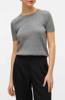 VERO MODA Mirla Short Sleeve Cable Knit Sweater