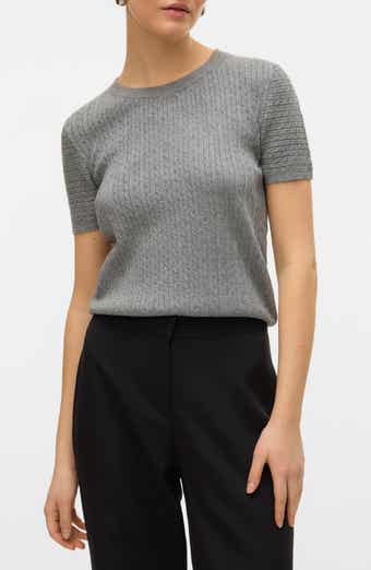 VERO MODA Mirla Short Sleeve Cable Knit Sweater
