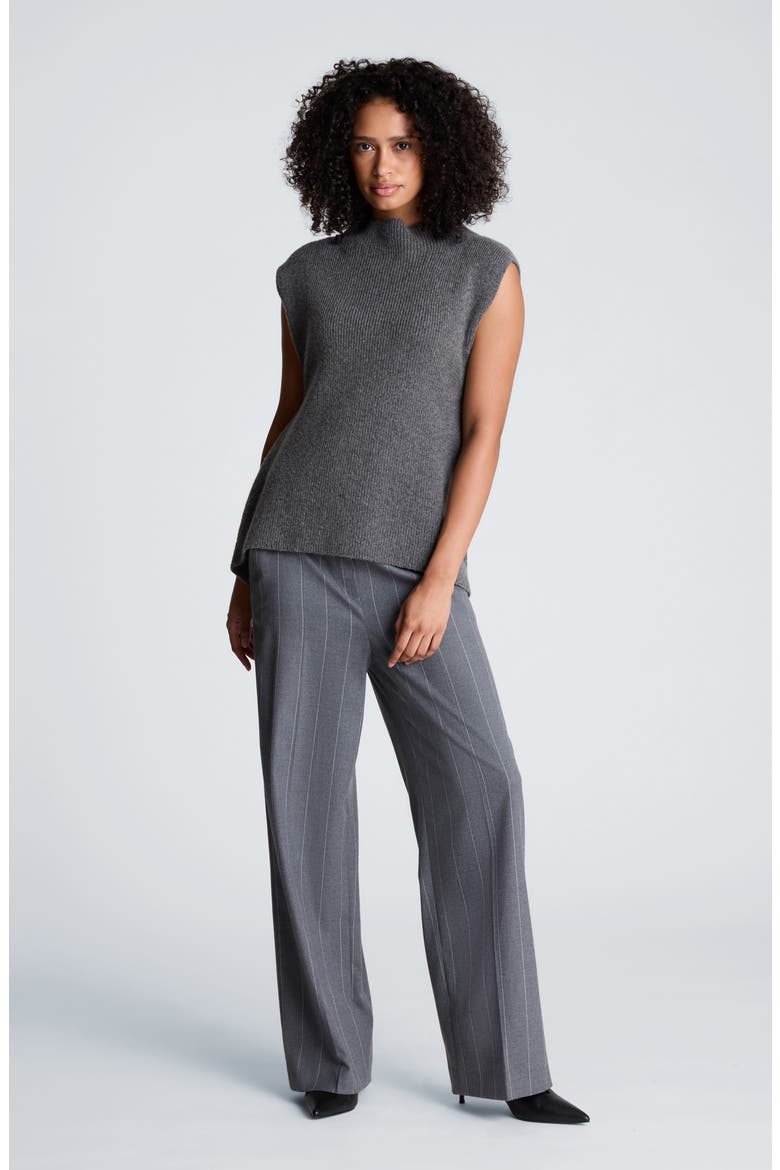 Mock Neck Sleeveless Sweater, Alternate, color, MEDIUM HEATHER GREY