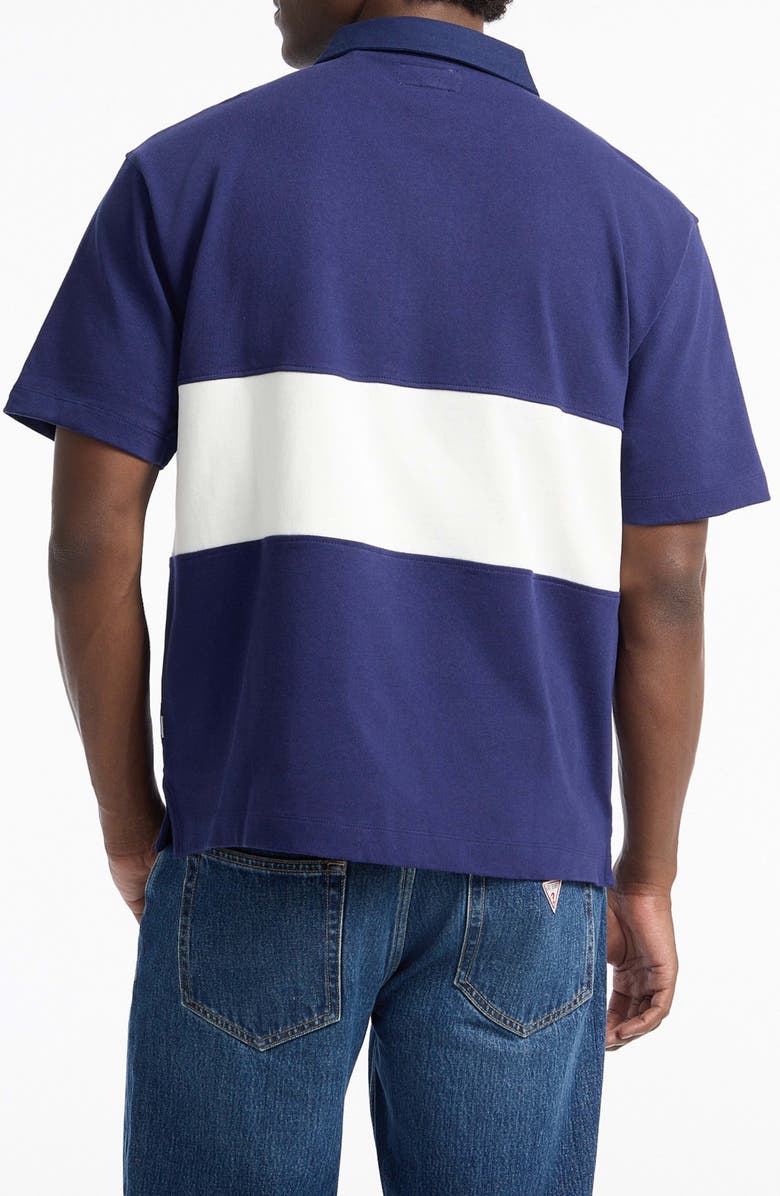GUESS JEANS Colorblock Short Sleeve Rugy Shirt, Alternate, color, Blue