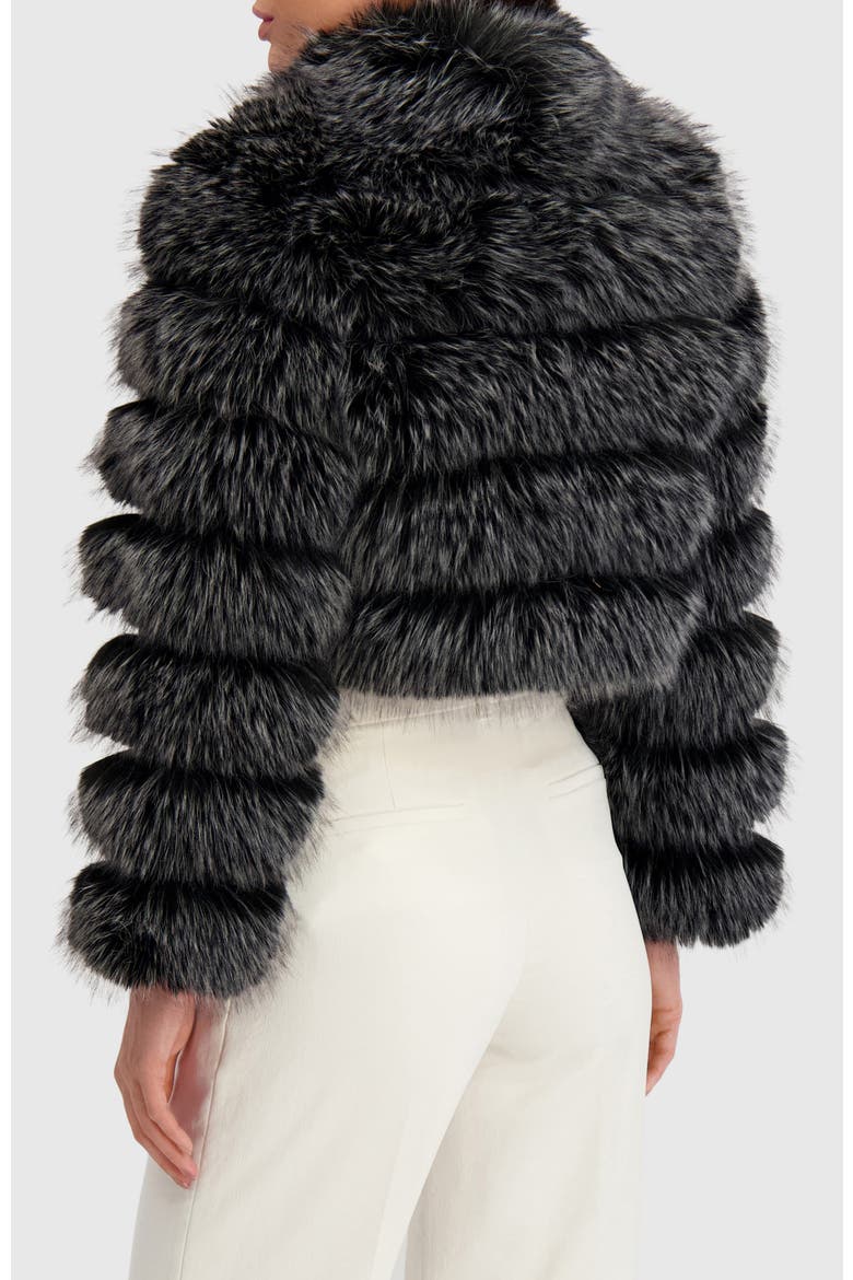 Fur-Free Fox (Faux Fur) Horizontal Bolero, Alternate, color, BLACK SNOWTOP