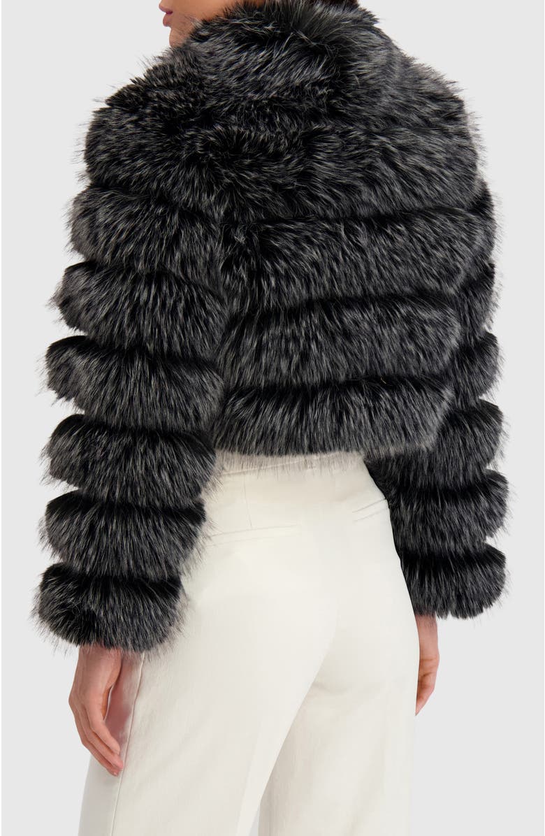Lyla Grant Fur-Free Fox (Faux Fur) Horizontal Bolero, Alternate, color, Black Snowtop