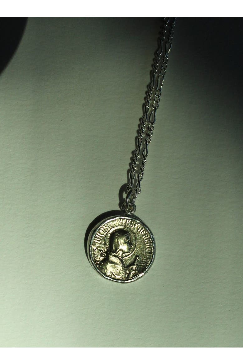 Joan Of Arc Pendant, Alternate, color, Sterling Silver with Brass