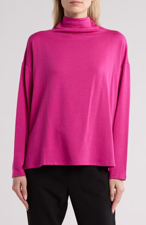 Funnel Neck Boxy Top