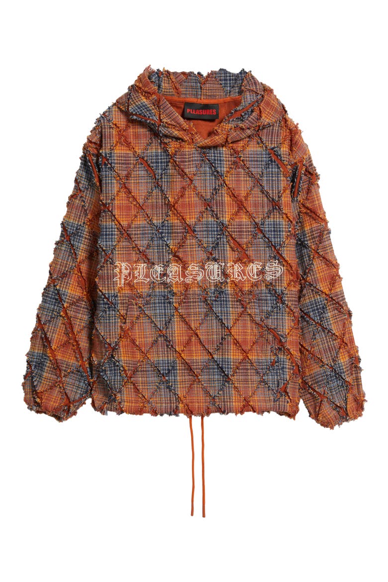 Mystic Flannel Poncho Hoodie, Alternate, color, ORANGE