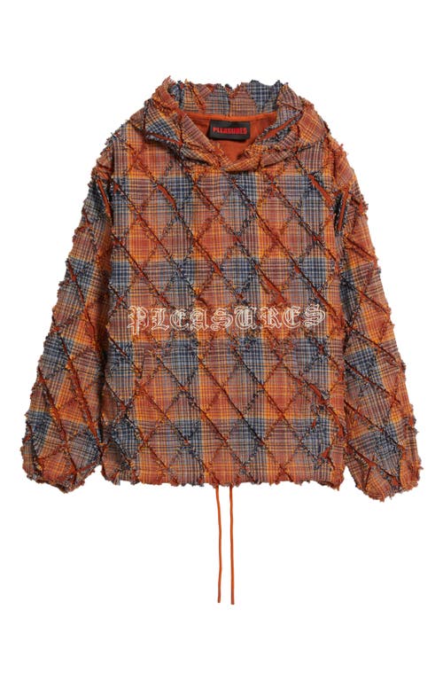 Pleasures Mystic Flannel Poncho Hoodie In Orange