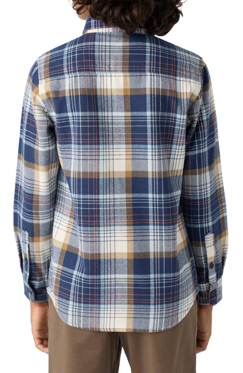 O'Neill Kids' Winslow Plaid Flannel Button-Up Shirt, Alternate, color, Navy