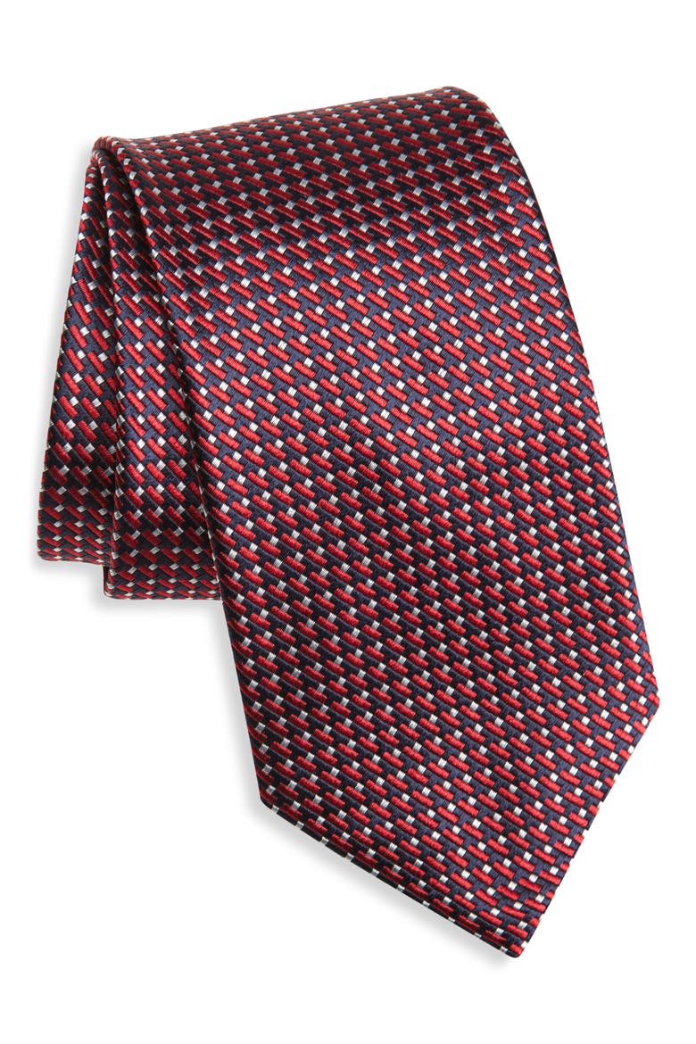 Mulberry Silk Tie, Main, color, RED