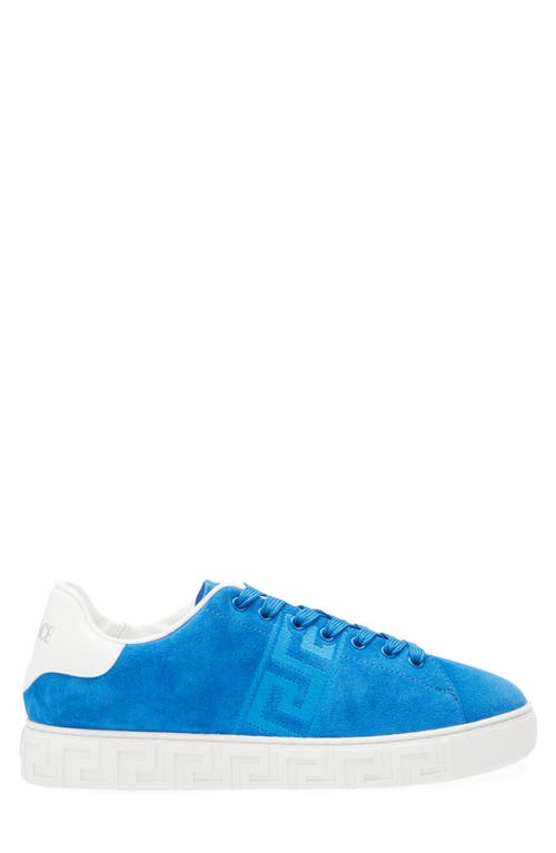 Versace Greca Suede Low Top Sneaker In White