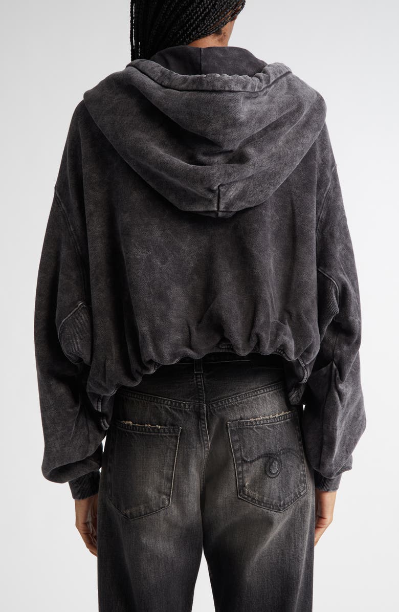 Balloon Bubble Hem Cotton Zip Hoodie