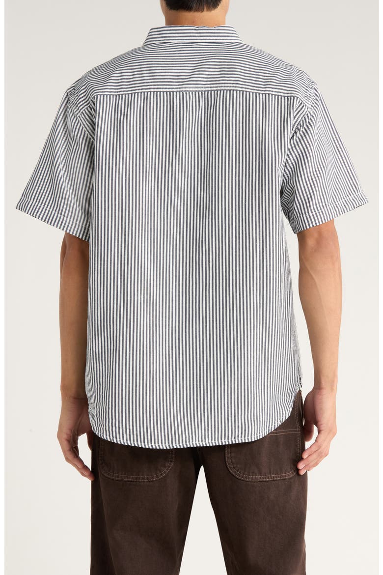 Vans Lawson Stripe Short Sleeve Cotton & Linen Button-Up Shirt