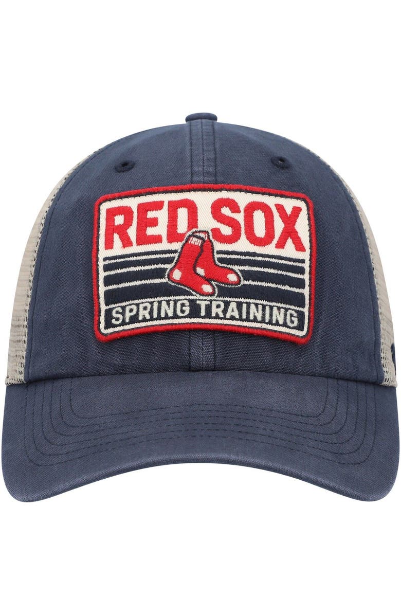 '47 Men's '47 Navy/Tan Boston Red Sox Four Stroke Clean Up Trucker Snapback Hat, Alternate, color, Navy