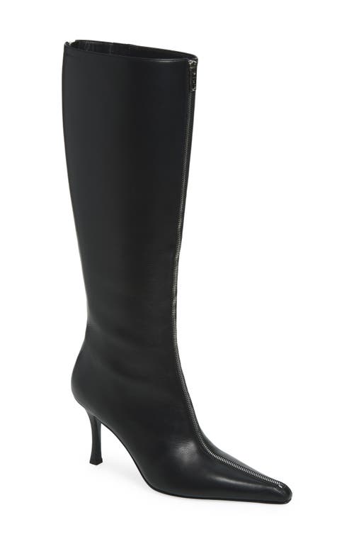 Alexander Wang Vera 85mm Knee High Zip Boots In Black