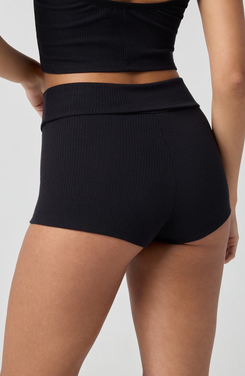 Florence by Mills Shortie Rib Shorts, Alternate, color, Black