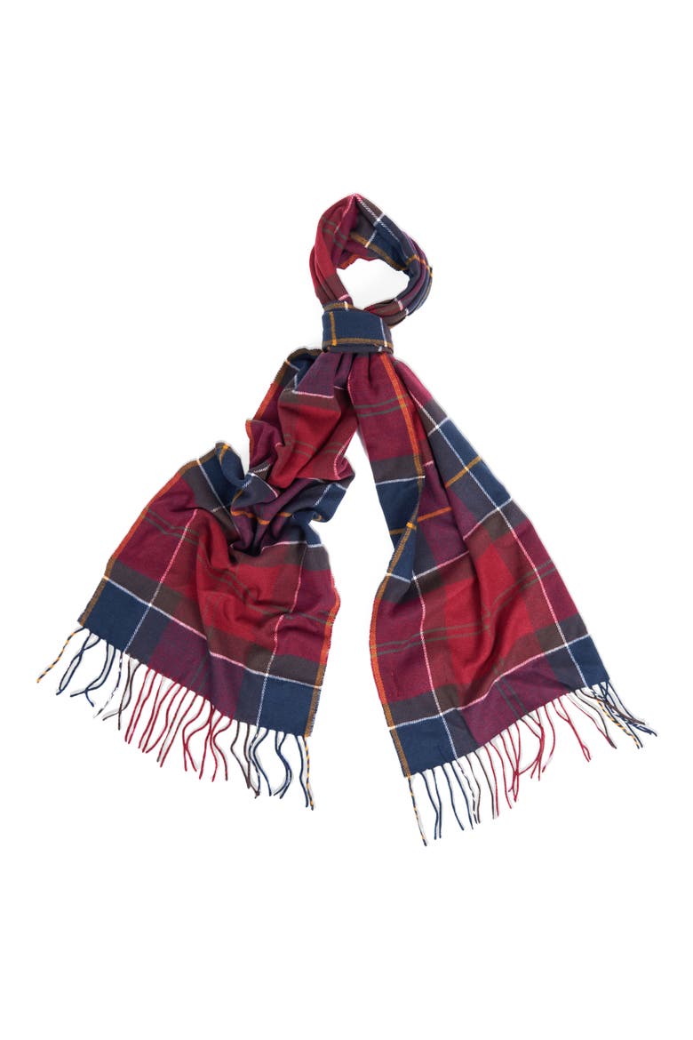 Galingale Tartan Scarf, Main, color, RED